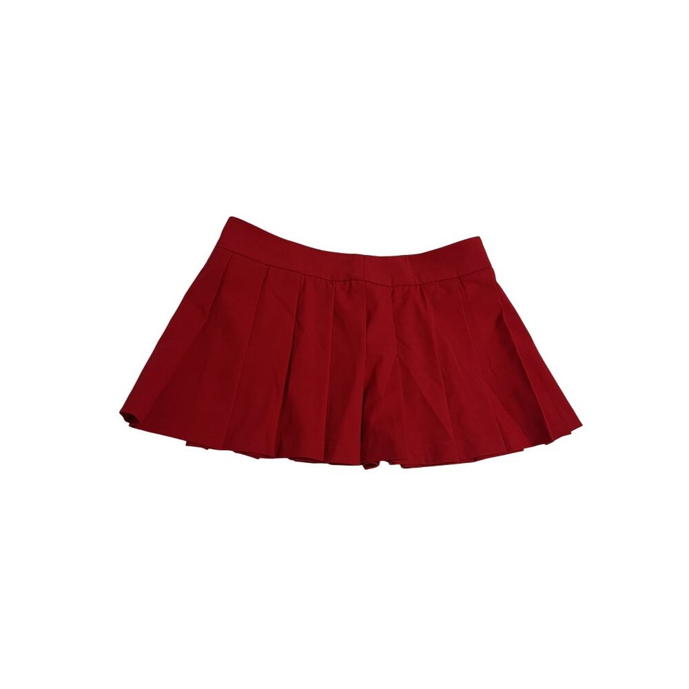 Kim Shui Pleated Mini Skirt in Red